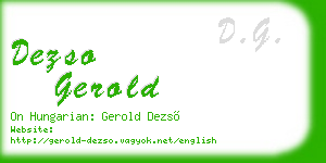 dezso gerold business card